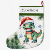 Funny Xmas Dinosaur Großer Weihnachtsstrumpf (Rückseite)