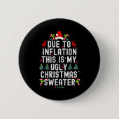 Funny Xmas Due To Inflation Ugly Christmas Sweater Button (Vorderseite)