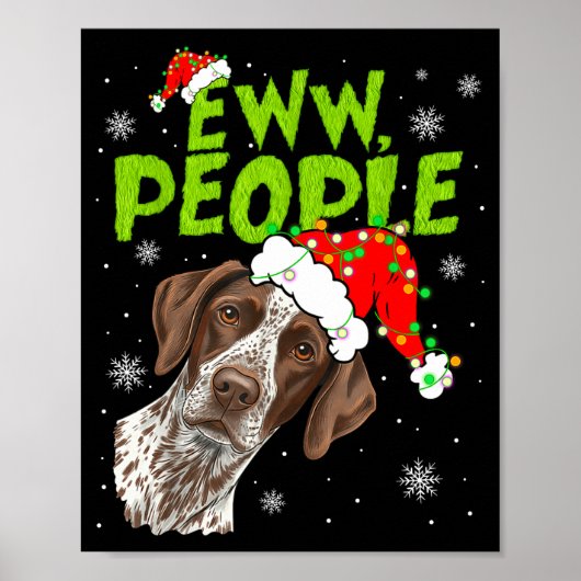 Funny Xmas Ew People Gsp Dogs Lover Pajamas Men Wo Poster (Vorne)