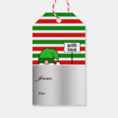 Funny Xmas Gnome Tratitional Cfarbig Personalisier Geschenkanhänger (Rückseite)