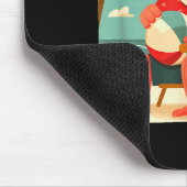 Funny Xmas Graphic With Beach Santa And Vacation B Mousepad (Ecke)