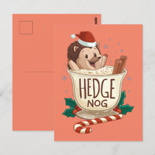 Funny Xmas Hedge Nog Igel Weihnachten Postkarte