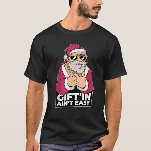 Funny Xmas Hip Hop Gangsta Wrapper Weihnachtsmann T-Shirt (Vorderseite)