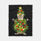 Funny Xmas Holiday Cat Christmas Tree For Cat Kitt Fleecedecke (Vorderseite)