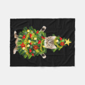 Funny Xmas Holiday Cat Christmas Tree For Cat Kitt Fleecedecke (Vorderseite (Horizontal))