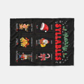 Funny Xmas Holiday Christmas Syllables Reading Tea Fleecedecke (Vorderseite (Horizontal))