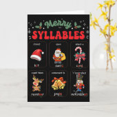 Funny Xmas Holiday Christmas Syllables Reading Tea Karte (Gelbe Blume)