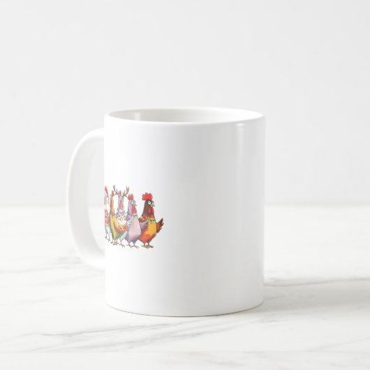 Funny Xmas Hühnchen Bauer Weihnachtsmatching Famil Kaffeetasse (Vorderseite Links)