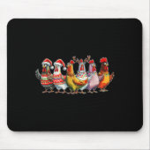 Funny Xmas Hühnchen Bauer Weihnachtsmatching Famil Mousepad (Vorne)
