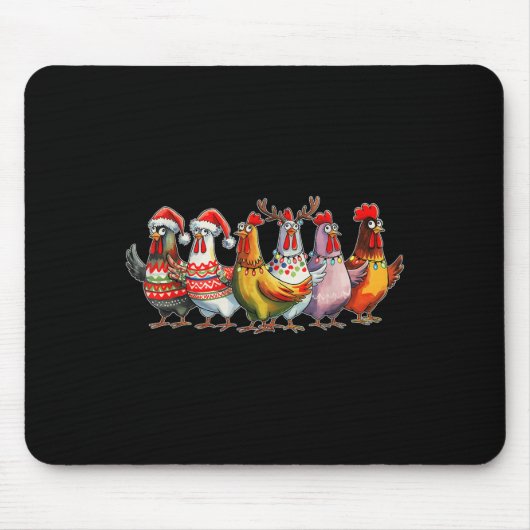 Funny Xmas Hühnchen Bauer Weihnachtsmatching Famil Mousepad (Vorne)