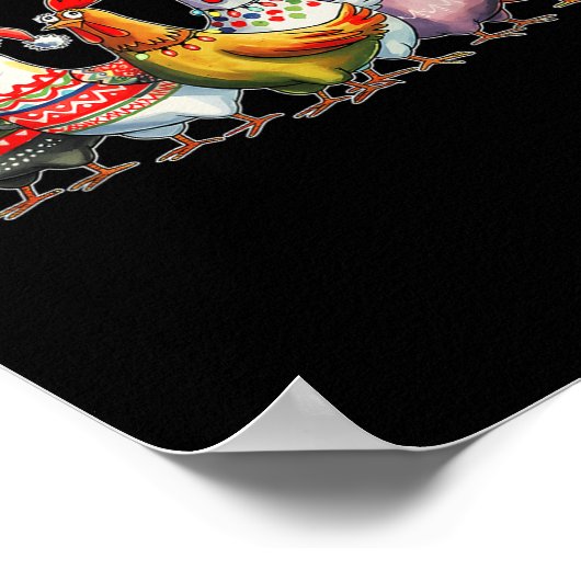 Funny Xmas Hühnchen Bauer Weihnachtsmatching Famil Poster (Ecke)