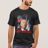 Funny Xmas Joe Biden Frohe Weihnachten Funny 4. vo T-Shirt (Vorderseite)