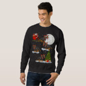 Funny Xmas Leuchtturm Tree Santa Riding Doberman D Sweatshirt (Vorne ganz)