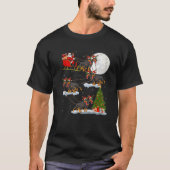 Funny Xmas Leuchtturm Tree Santa Riding Doberman D T-Shirt (Vorderseite)