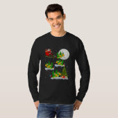 Funny Xmas Leuchtturm Tree Santa Riding Parrot T-Shirt (Vorne ganz)