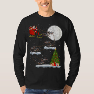 Funny Xmas Leuchtturm Tree Santa Riding Tarantula T-Shirt
