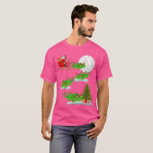 Funny Xmas Licht Tree Santa Riding Chameleon Ch T-Shirt (Vorne ganz)