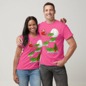 Funny Xmas Licht Tree Santa Riding Chameleon Ch T-Shirt (Unisex)