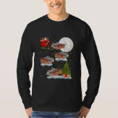 Funny Xmas Licht Tree Santa Riding Cichlid T-Shirt (Vorderseite)