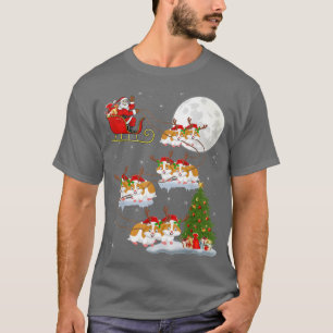 Funny Xmas Licht Tree Santa Riding Hamster Chri T-Shirt