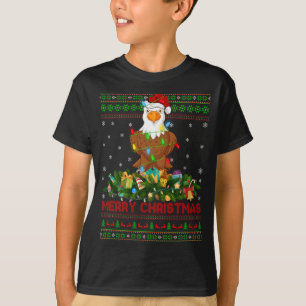 Funny Xmas Licht Tree Santa Ugly Bald Adler Chr T-Shirt