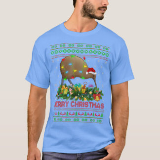 Funny Xmas Licht Tree Santa Ugly Kiwi Bird Chri T-Shirt