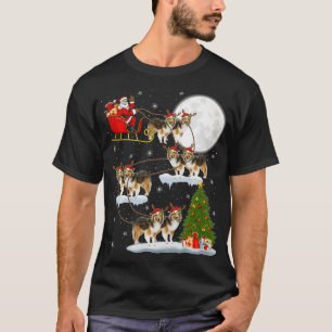 Funny Xmas Licht Tree Sheltie Christi T-Shirt