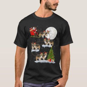 Funny Xmas Licht Tree Sheltie Christi T-Shirt