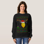 Funny Xmas Licht Weihnachtsmannmütze Ugly Lemon Fr Sweatshirt (Vorne ganz)
