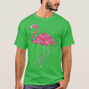 Funny Xmas Lichter Pink Flamingo Tropische Weihnac T-Shirt