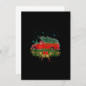 Funny Xmas Lichter Tree Santa Ugly Fire Truck Chr Einladung (Vorne/Hinten)