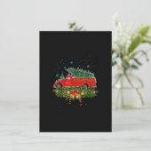 Funny Xmas Lichter Tree Santa Ugly Fire Truck Chr Einladung (Stehend Vorderseite)