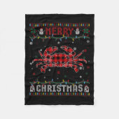 Funny Xmas Lighting Crab Liebhaber Ugly Christmas Fleecedecke (Vorderseite)