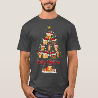 Funny Xmas Lighting Matching Santa Fast Food Chris T-Shirt