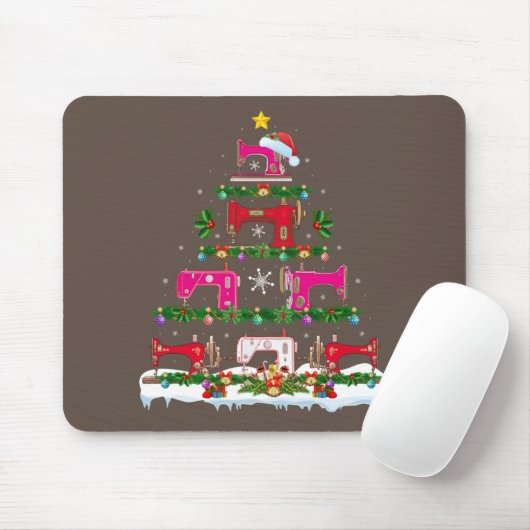 Funny Xmas Lighting Nähmaschine Weihnachtsbaum Mousepad (Mit Mouse)