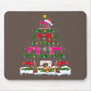 Funny Xmas Lighting Nähmaschine Weihnachtsbaum Mousepad