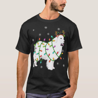 Funny Xmas Lighting Reindeer Hat Great Pyrenäen Ch T-Shirt