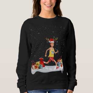 Funny Xmas Lighting Rentier Weihnachtsmannmütze Ma Sweatshirt