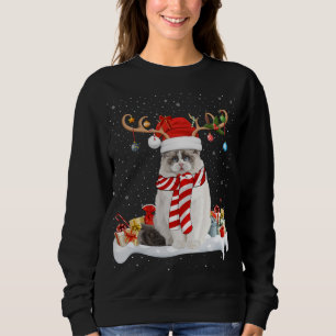 Funny Xmas Lighting Rentier Weihnachtsmannmütze Ra Sweatshirt