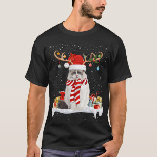 Funny Xmas Lighting Rentier Weihnachtsmannmütze Ra T-Shirt