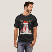 Funny Xmas Lighting Rentier Weihnachtsmannmütze Ra T-Shirt (Vorne ganz)
