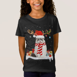 Funny Xmas Lighting Rentier Weihnachtsmannmütze Ra T-Shirt