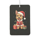 Funny Xmas Lighting Santa Border Terrier Dog Chris Autolufterfrischer (Vorderseite)
