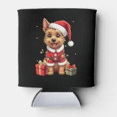 Funny Xmas Lighting Santa Border Terrier Dog Chris Dosenkühler (Vorderseite)