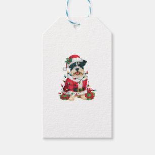 Funny Xmas Lighting Santa Border Terrier Dog Chris Geschenkanhänger