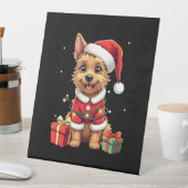 Funny Xmas Lighting Santa Border Terrier Dog Chris Sockelschild (In Situ)