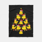 Funny Xmas Lighting Santa Hat Rubber Duck Christma Fleecedecke (Vorderseite)
