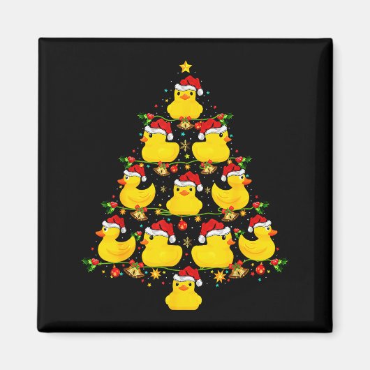 Funny Xmas Lighting Santa Hat Rubber Duck Christma Magnet (Vorne)