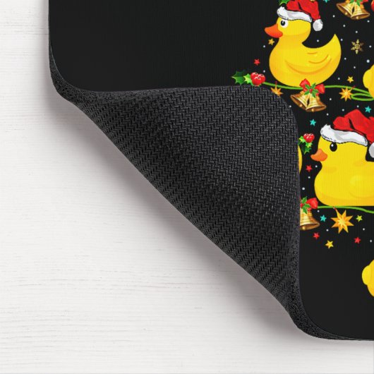 Funny Xmas Lighting Santa Hat Rubber Duck Christma Mousepad (Ecke)