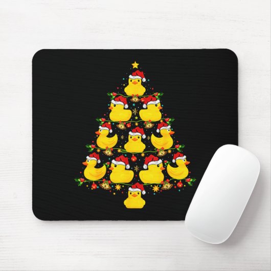 Funny Xmas Lighting Santa Hat Rubber Duck Christma Mousepad (Mit Mouse)